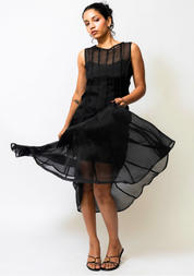 Sheer Organza Midi Dress