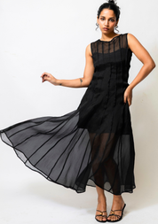 Sheer Organza Midi Dress