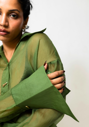 Sheer Organza Wrap Shirt