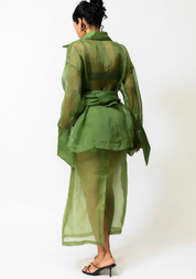 Sheer Organza Wrap Shirt