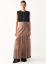 Sheer Panel Skirt Set