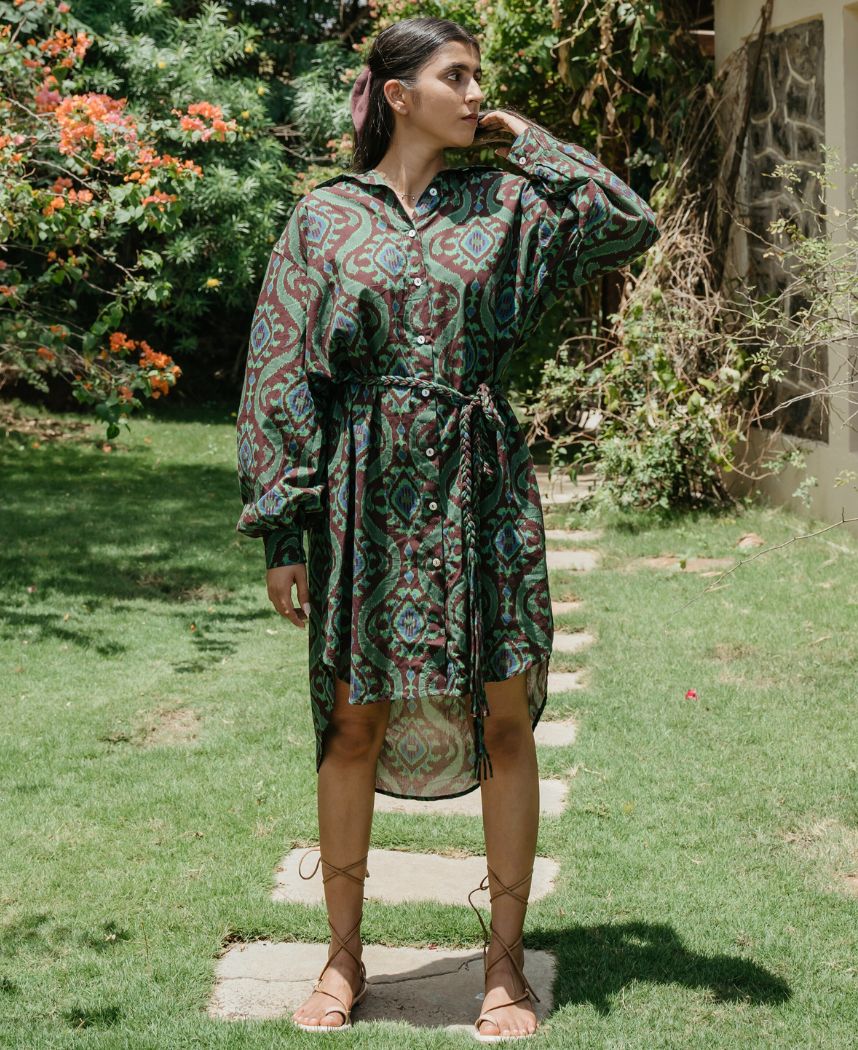 Ikat Shirt Dress