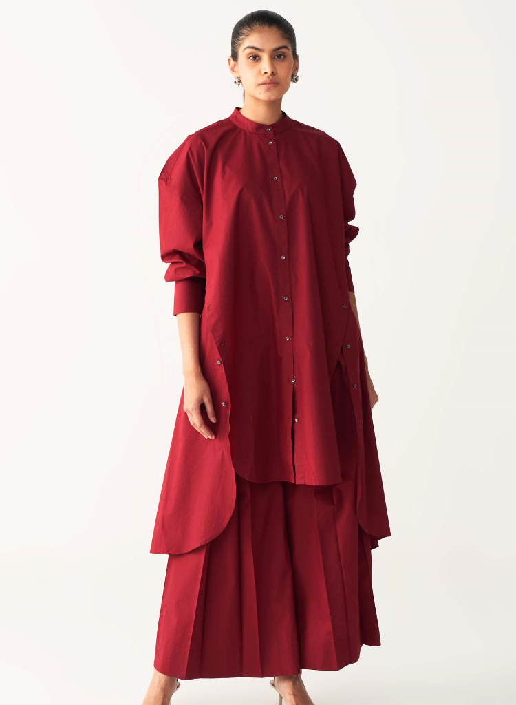 Side Button Tunic Set