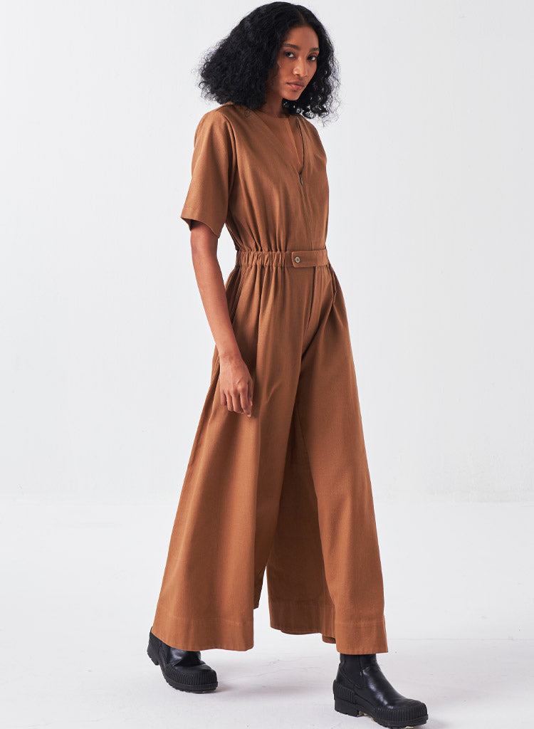 Side Elastic Waist Jumpsuit