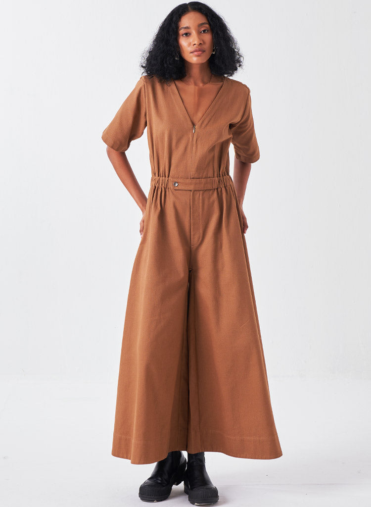 Side Elastic Waist Jumpsuit