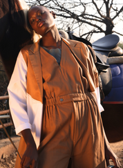 Side Elastic Waist Jumpsuit