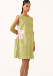 Side Floral Drawstring Dress