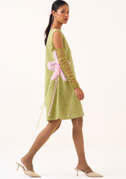Side Floral Drawstring Dress