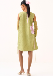Side Floral Drawstring Dress