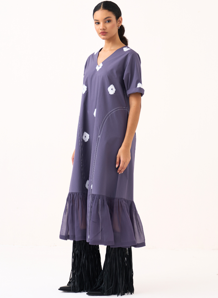 Side U-Gather Block Dress