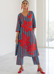 Sky Fire Appliqué Kurta Set