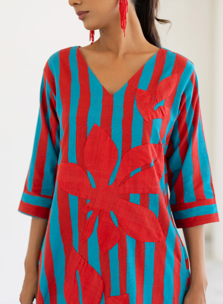 Sky Fire Appliqué Kurta Set