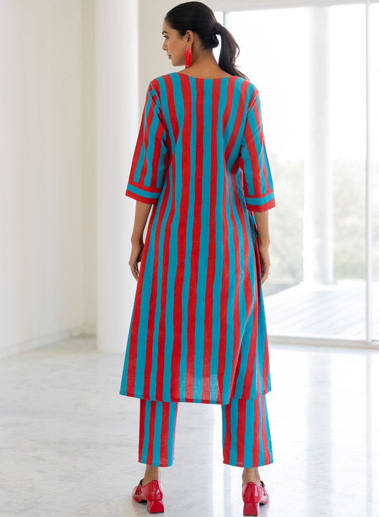 Sky Fire Appliqué Kurta Set