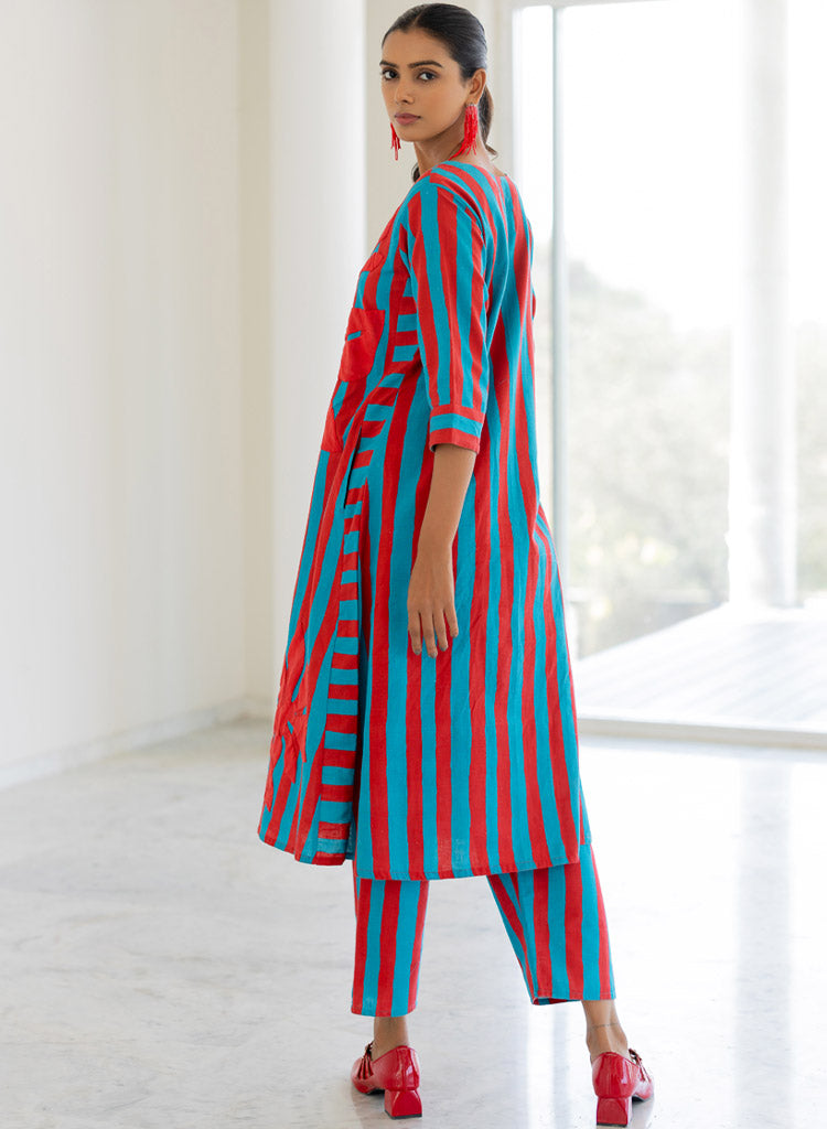 Sky Fire Appliqué Kurta Set