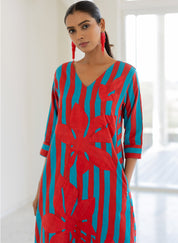 Sky Fire Appliqué Kurta Set