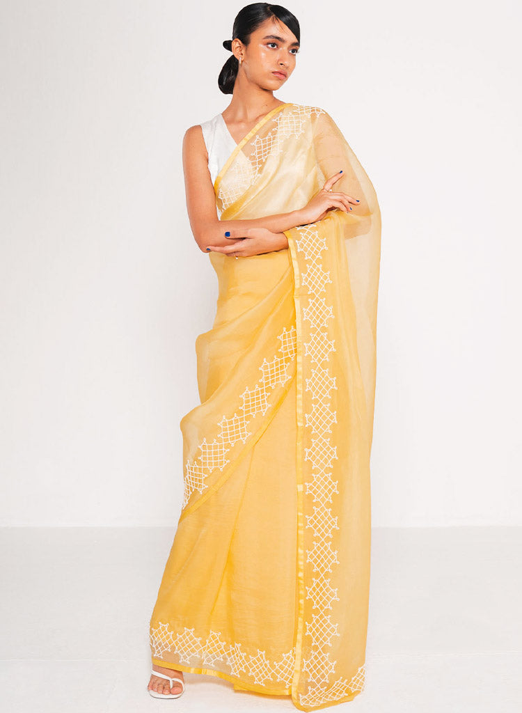 Sky Fire Saree