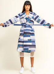 Sky Patchwork Trench