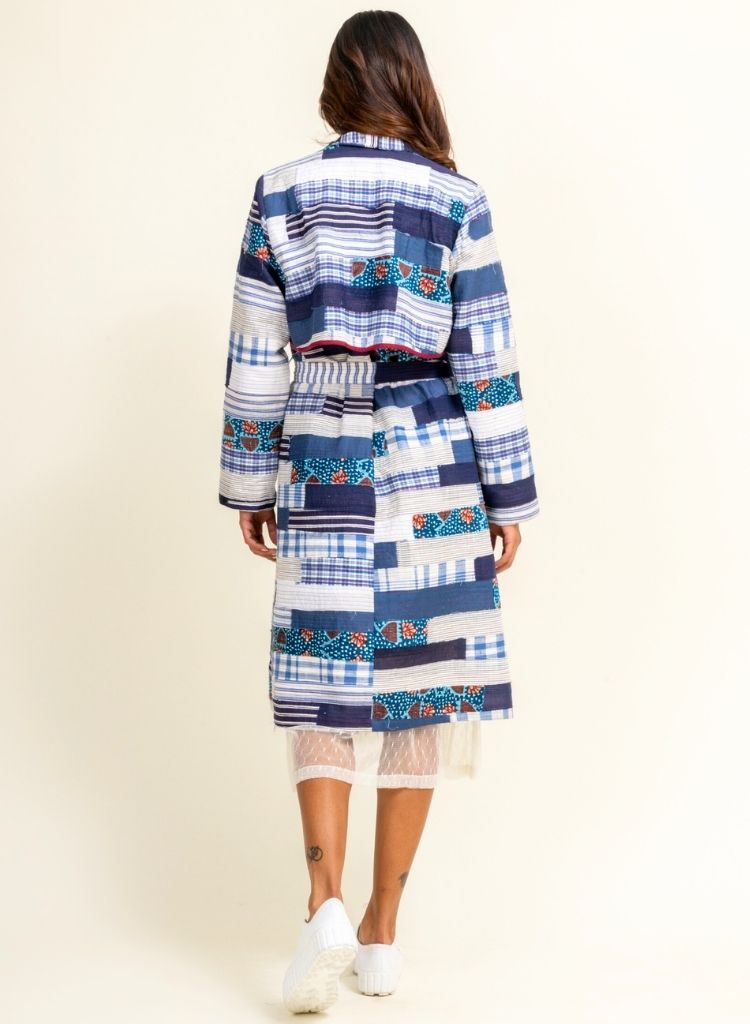 Sky Patchwork Trench