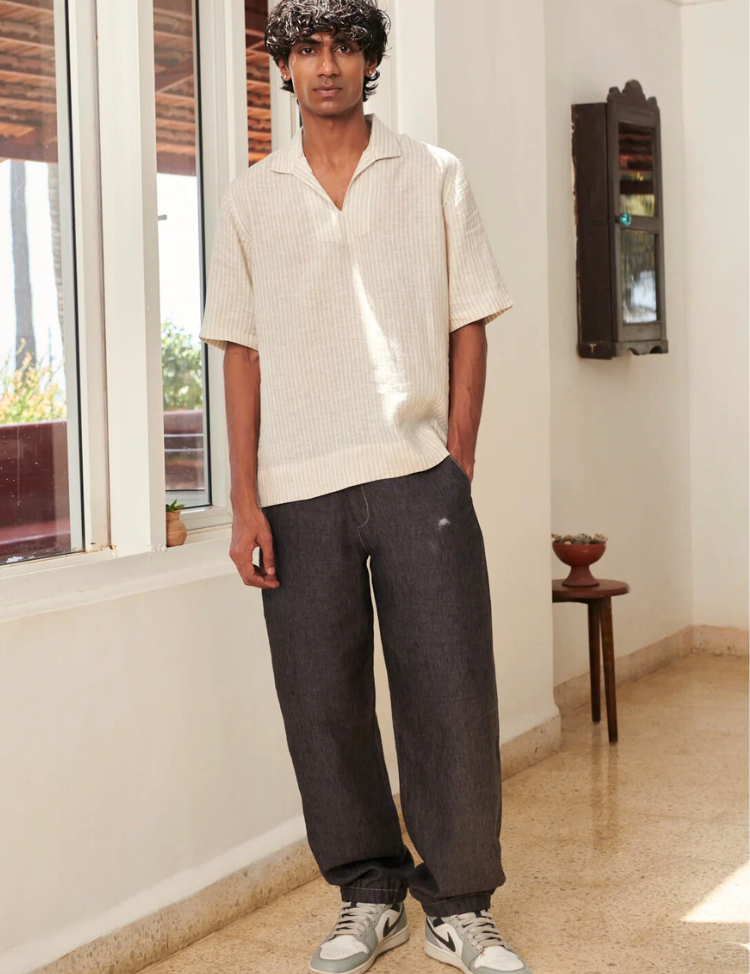 Pinstripe Popover Shirt