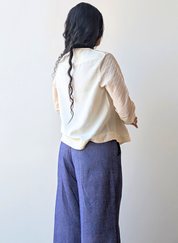 Slant Pleat Flow Blouse