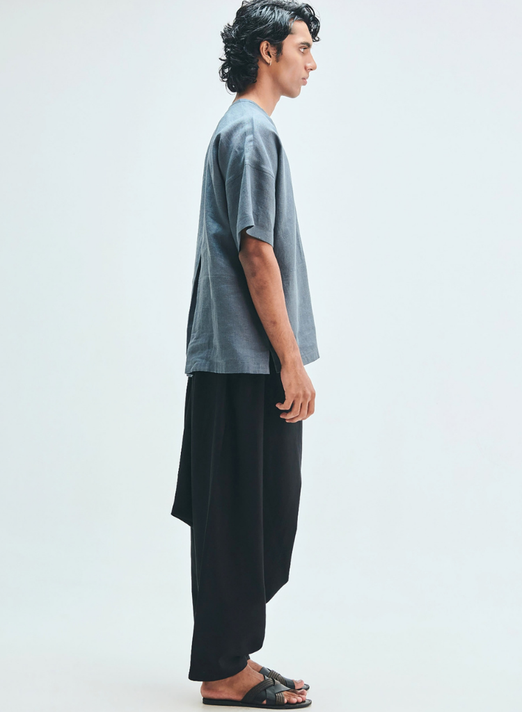 Slate Panelled Shirt Kurta