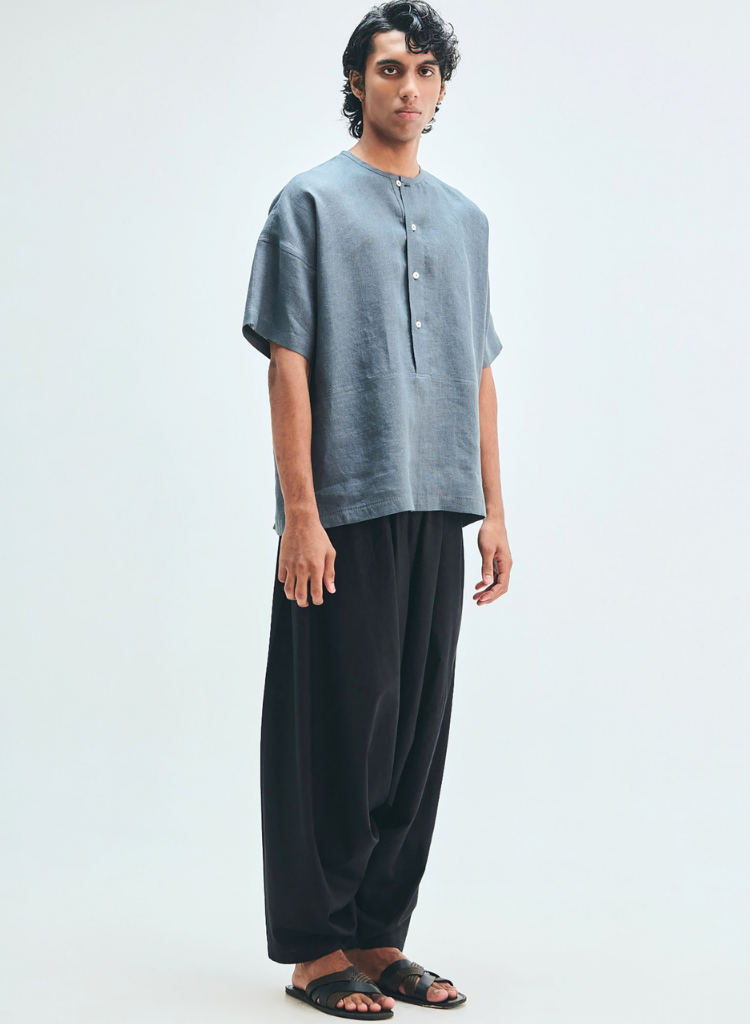 Slate Panelled Shirt Kurta