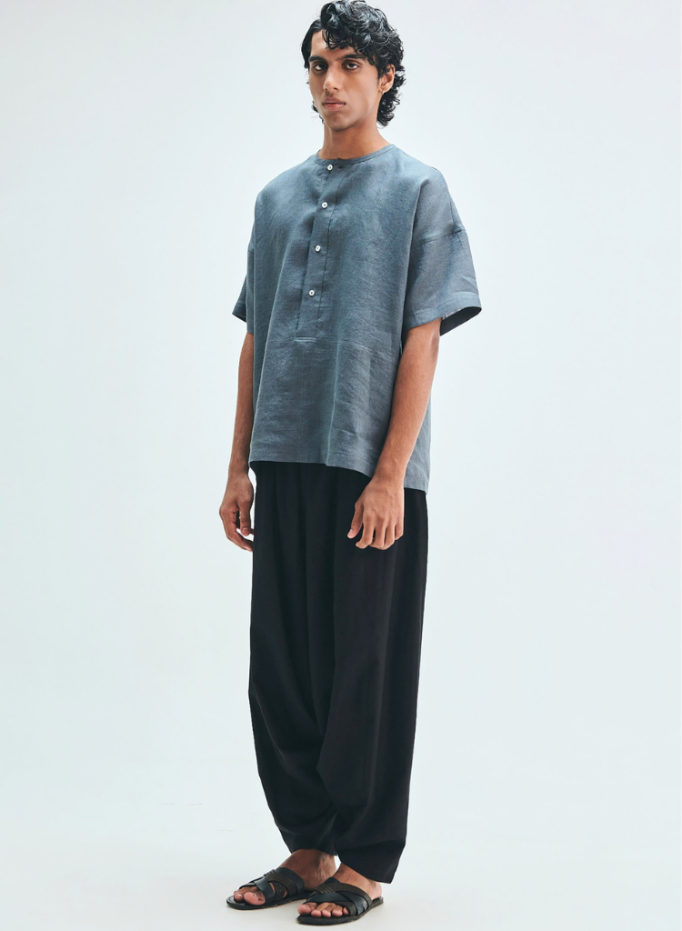 Slate Panelled Shirt Kurta
