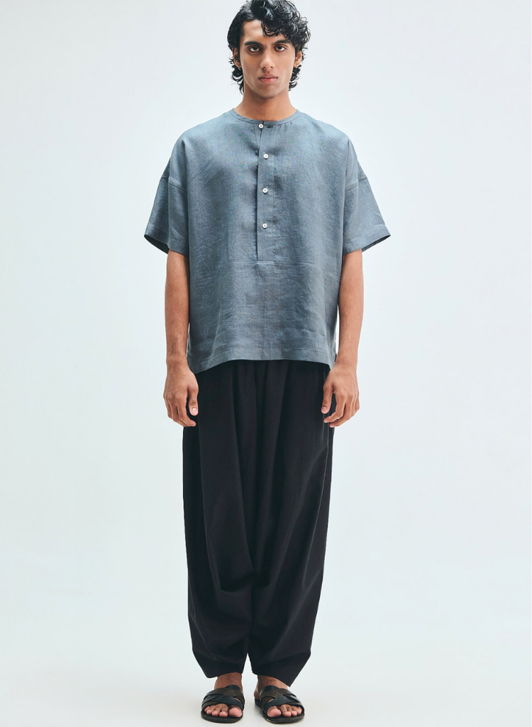 Slate Panelled Shirt Kurta