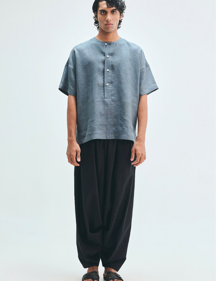 Slate-Half-Sleeves-Panelled-Shirt-Kurta-G.png