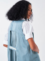 Sleeveless Back Pleat Jacket