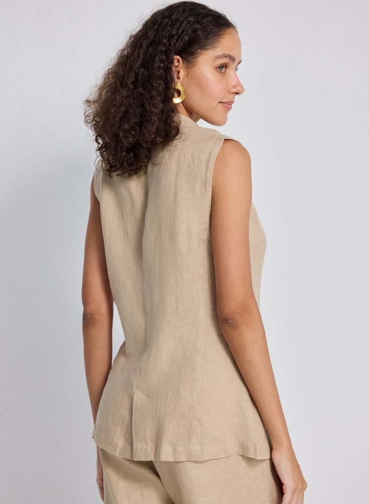 Sleeveless Hemp Jacket
