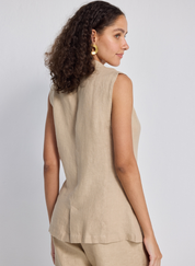 Sleeveless Hemp Jacket