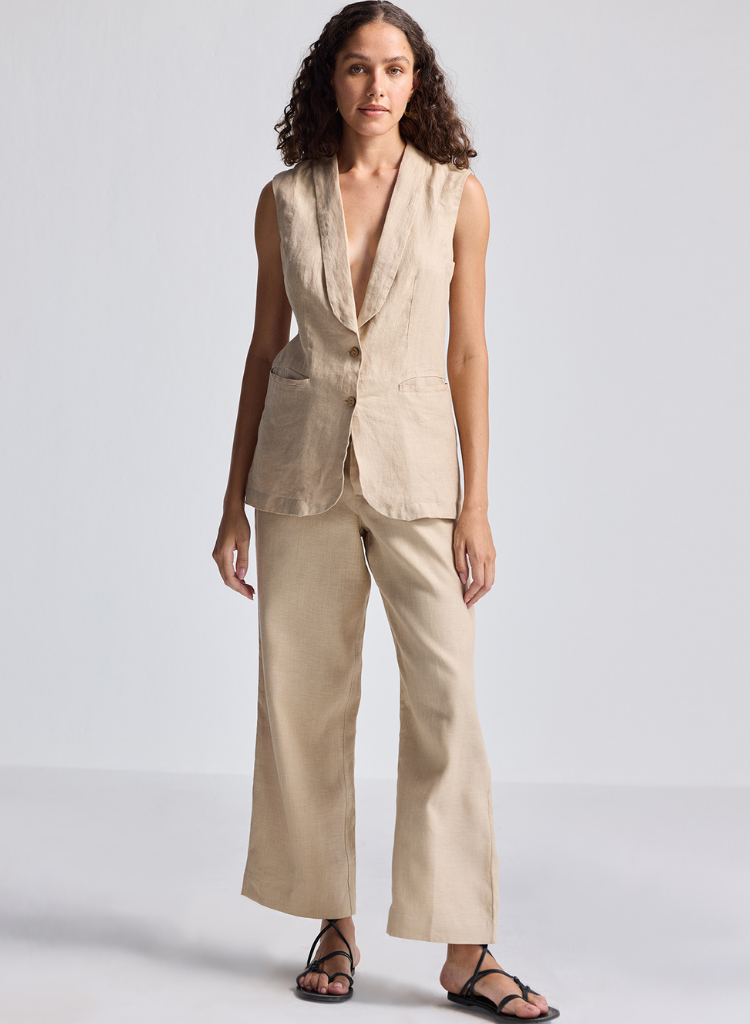 Sleeveless Hemp Jacket