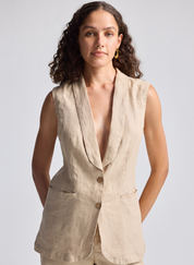 Sleeveless Hemp Jacket