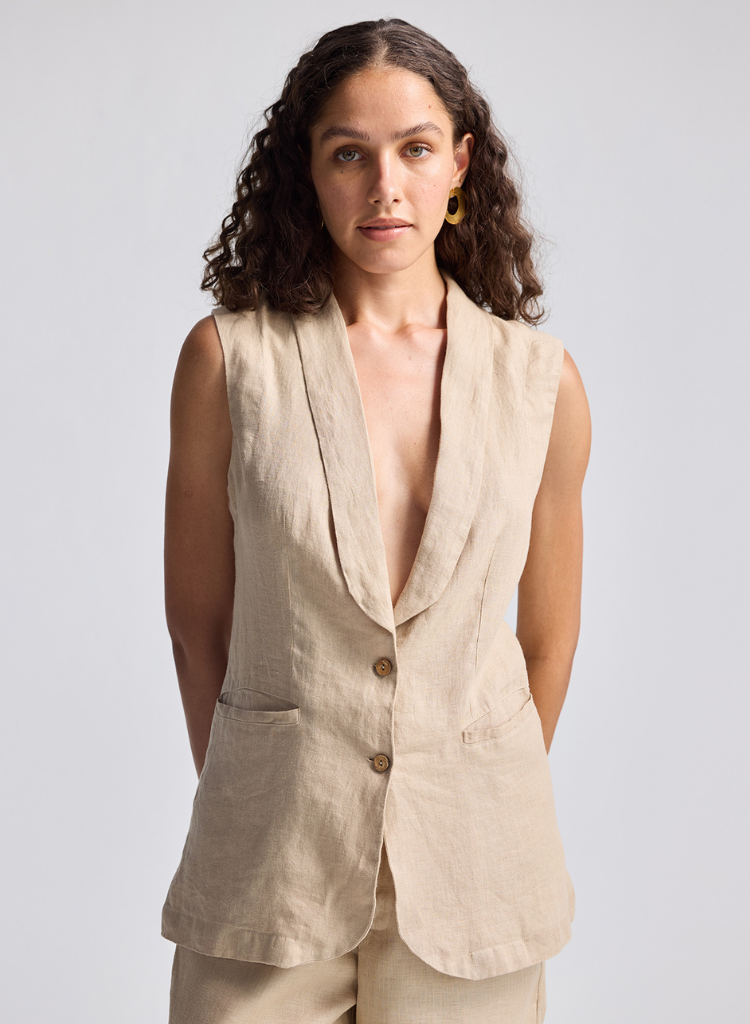 Sleeveless Hemp Jacket