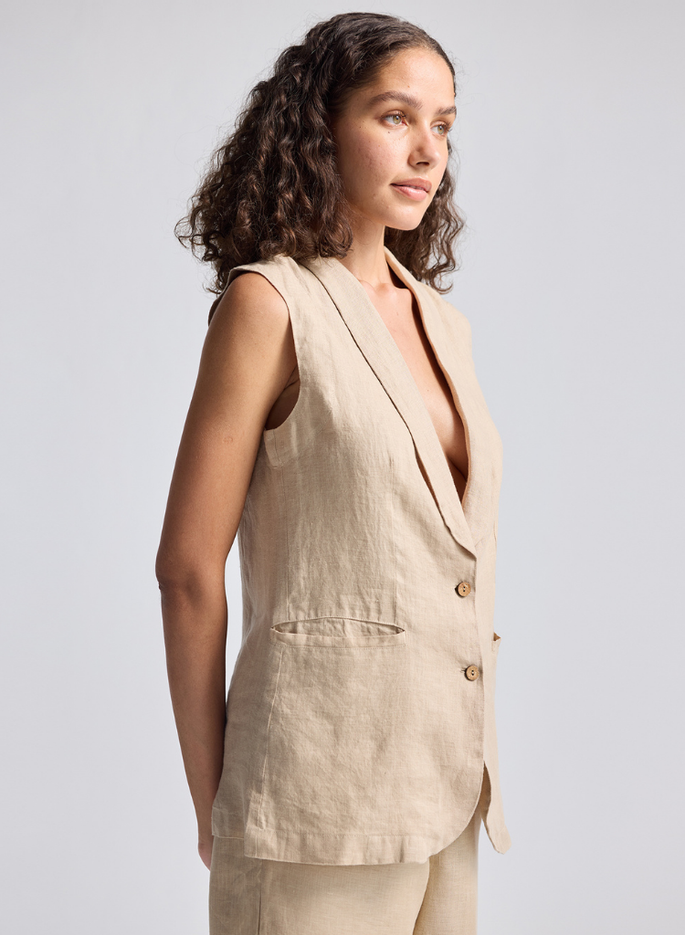 Sleeveless Hemp Jacket