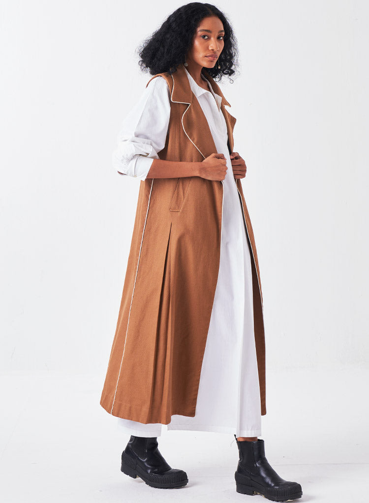 Sleeveless Jacket Set