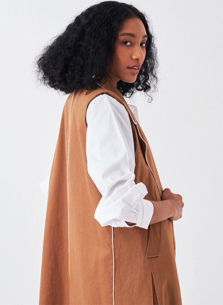 Sleeveless Jacket Set