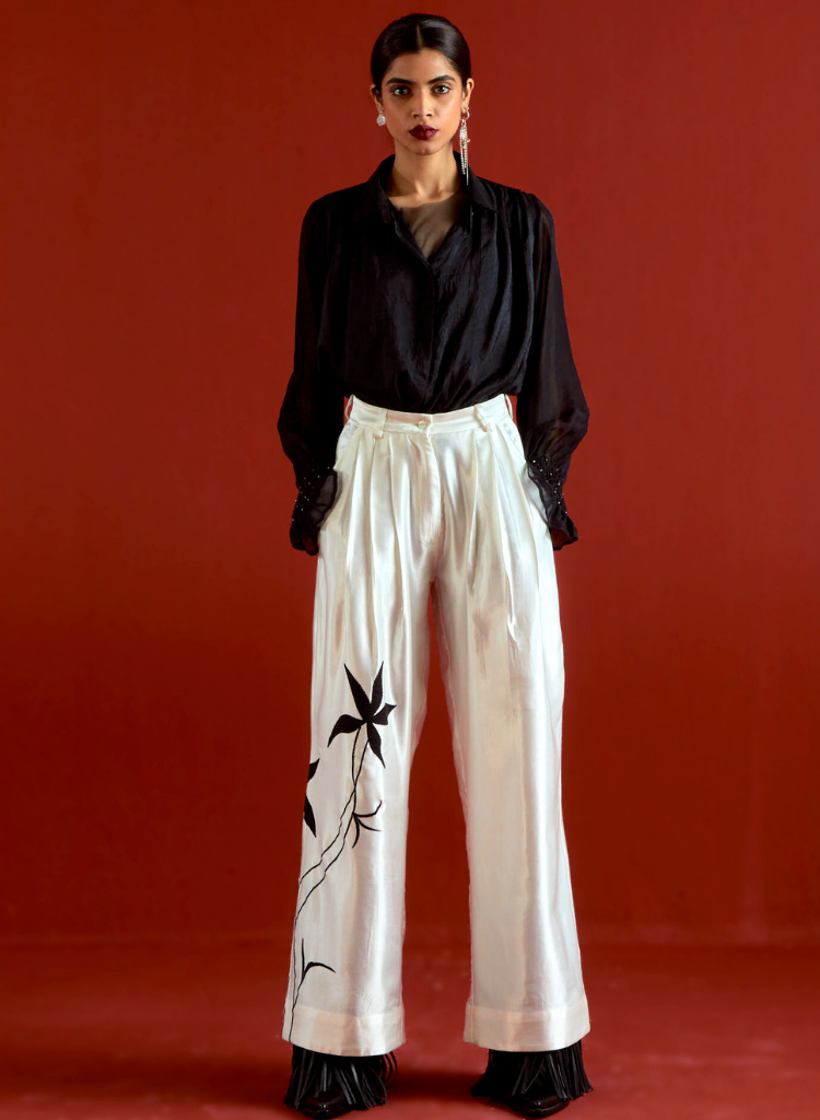 Smocking Detail Shirt Set