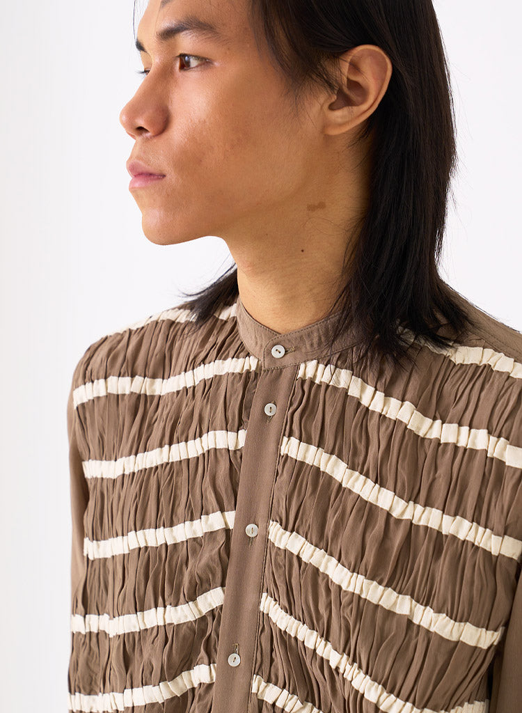 Smocking Detail Shirt Set