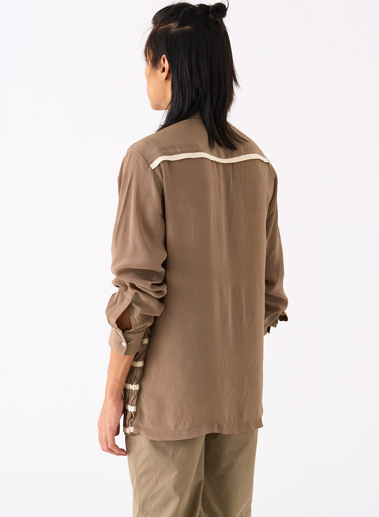 Smocking Detail Shirt Set