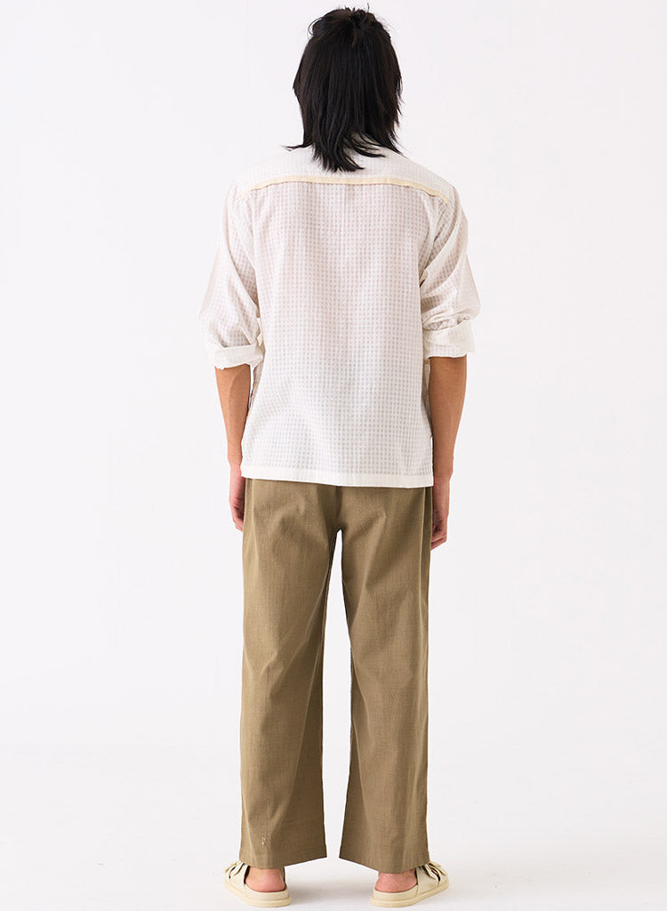 Smocking Detail Shirt Set