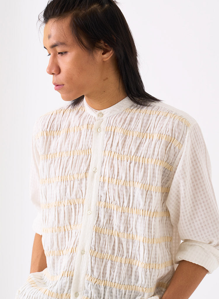 Smocking Detail Shirt Set