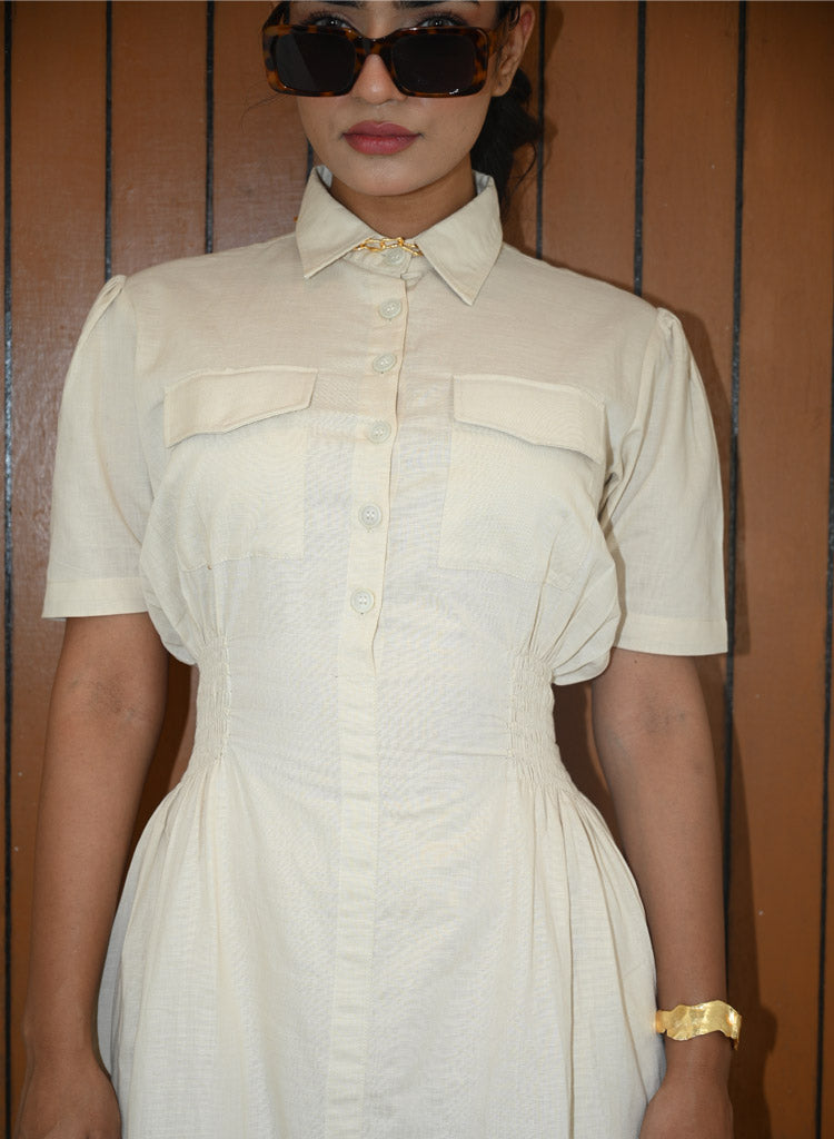 Smocking Trench Dress