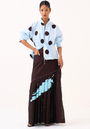 Splash Print Pleated Skirt