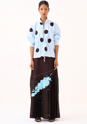 Splash Print Pleated Skirt