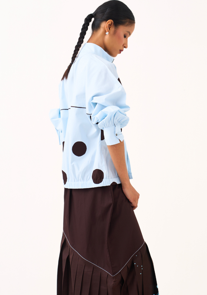 Splash Print Pleated Skirt Set