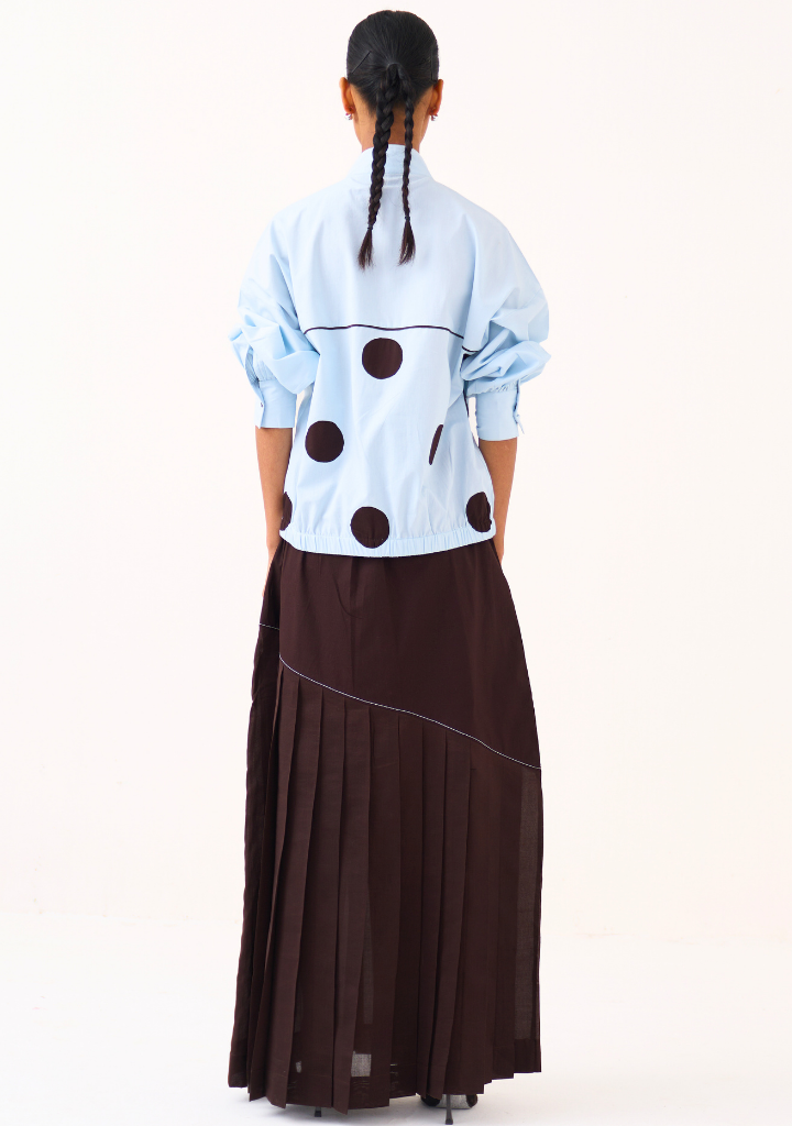 Splash Print Pleated Skirt Set