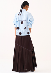 Splash Print Pleated Skirt
