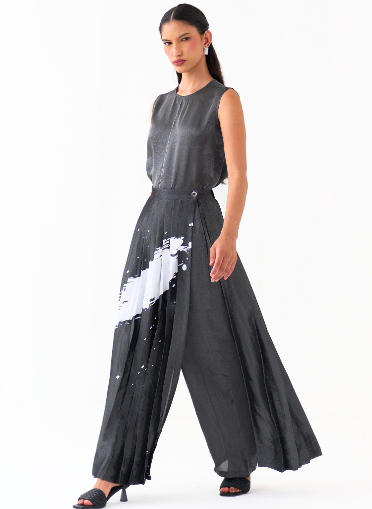 Splash Print Skirt Pants
